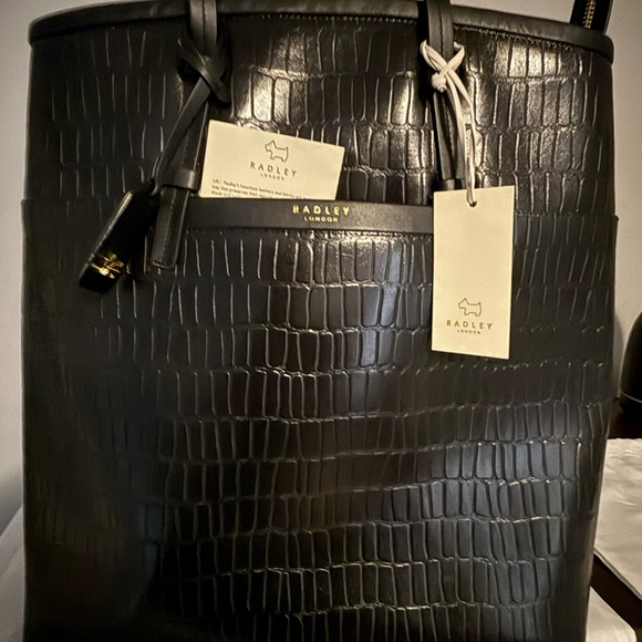 Radley London Black Embossed Leather Bag - Picture 1 of 4